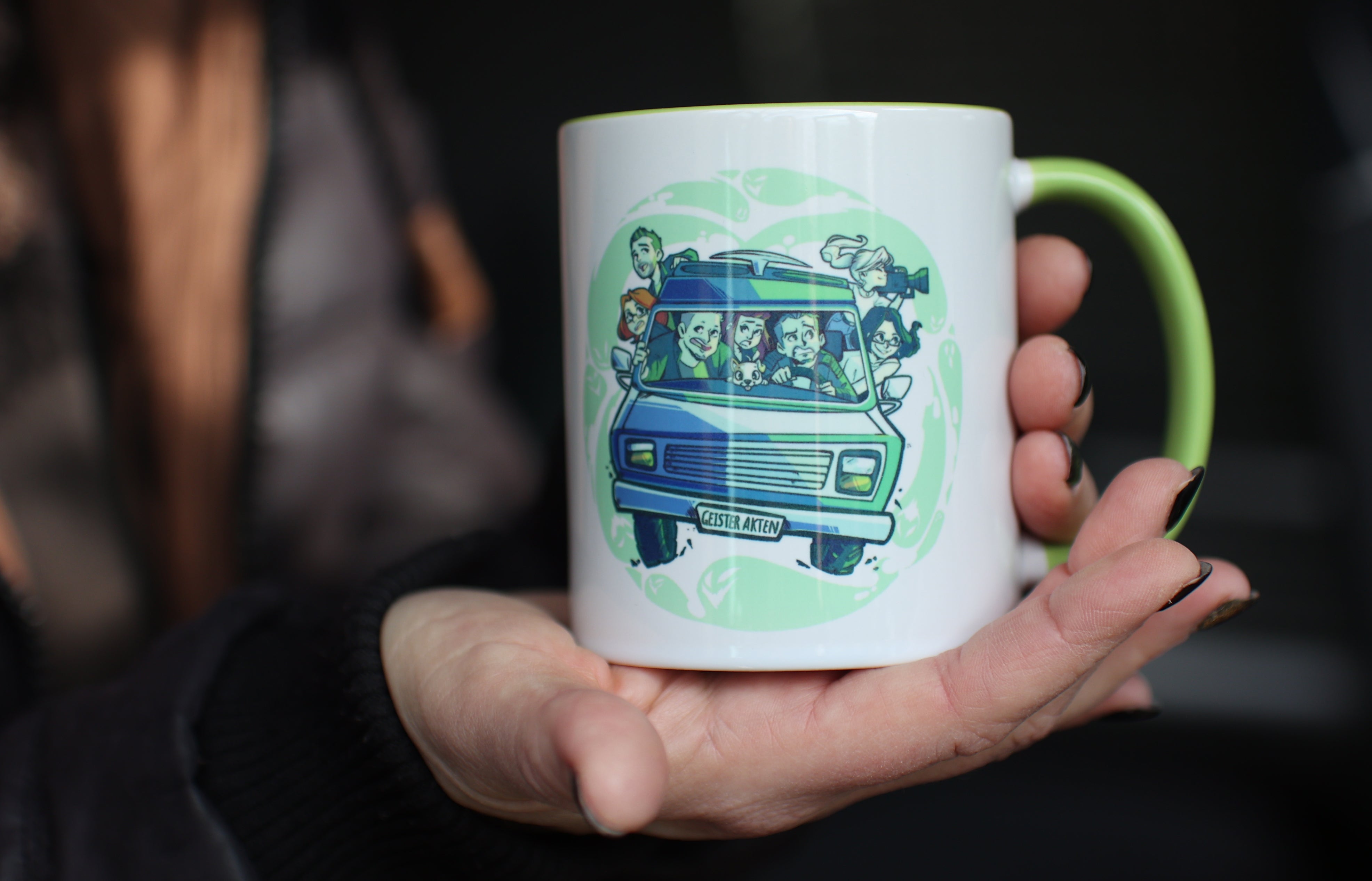 Keramiktasse – Motiv "Geisterakten-Team im Jet 02"