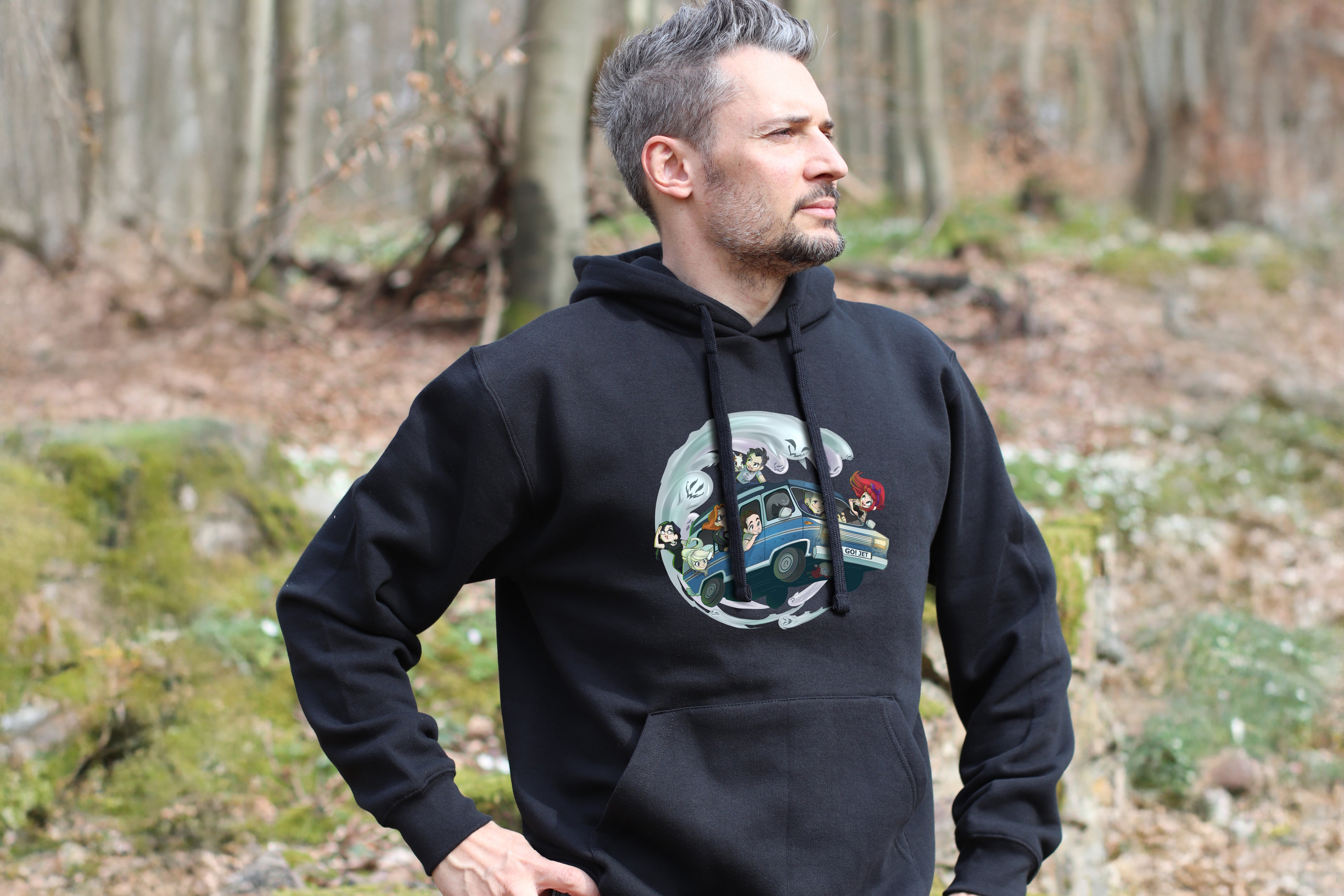 Hoodie (Unisex) – Motiv "Geisterakten-Team im Jet 01"