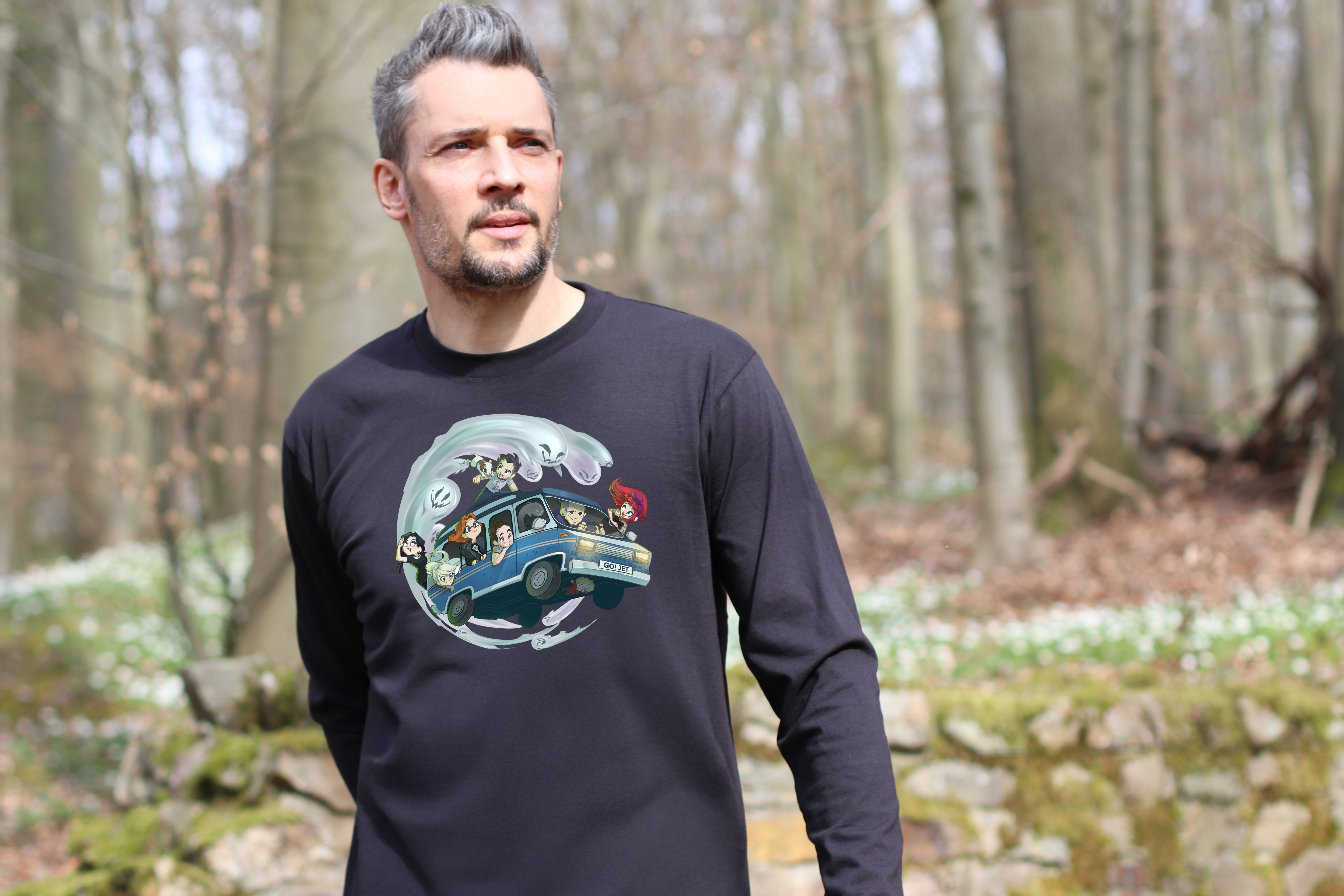Longsleeve Shirts (Unisex)  – Motiv "Geisterakten-Team im Jet 01"